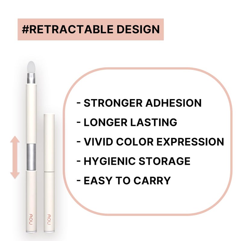 AOU SILICONE TIP BRUSH Compact & Retractable Design for Easy Carry with Rounded Silicone Tip - Image 4